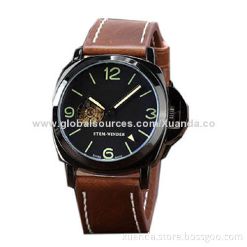 Fashionable watch, genuine leather, and mechanical watch unique fashion design for outdoor activity